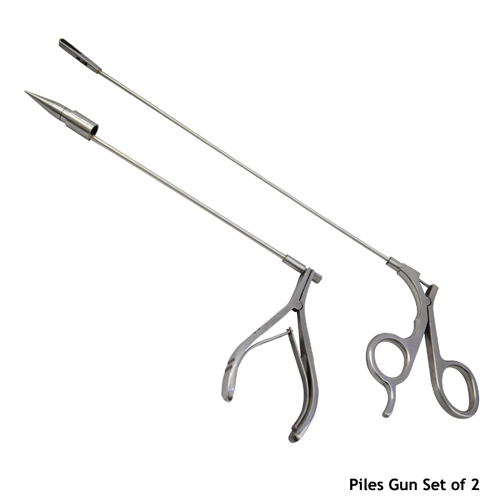 Hemorrhoids Piles Gun With Forceps Piles Gun Set Stainless Steel